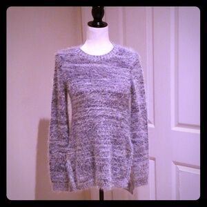 BCBG Gray Marled Fuzzy Hi Lo Sweater Size‎ Small